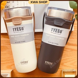 TYESO ขวดเก็บอุณหภูมิ แก้ว tyeso แก้วกาแฟเก็บอุณหภูมิ กระบอกน้ําสแตนเลส แก้วสแตนเลสเก็บความเย็น 750ML 900ML