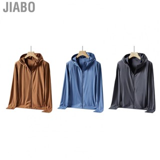 Jiabo Sun Protection Hoodie Jacket  UPF50+ Men Summer Sun Protection Jacket Quick Drying Polyester  for Outdoor