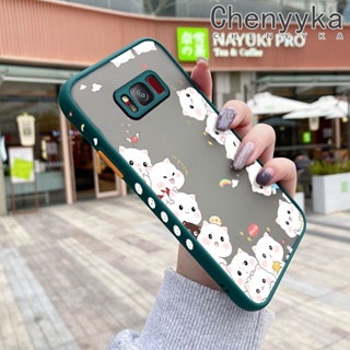 สําหรับ Samsung galaxy S8 S8 Plus เคสการ์ตูนแมวน่ารัก บาง ฝ้า ดีไซน์ใหม่ กันกระแทก เคสโทรศัพท์แข็ง แฟชั่น ขอบซิลิโคน เคสป้องกัน