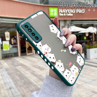 สําหรับ Tecno Camon 17P Spark 8 Pro Spark 8P เคสการ์ตูนแมวน่ารัก บาง ฝ้า ออกแบบใหม่ กันกระแทก เคสโทรศัพท์แข็ง แฟชั่น ขอบซิลิโคน เคสป้องกัน