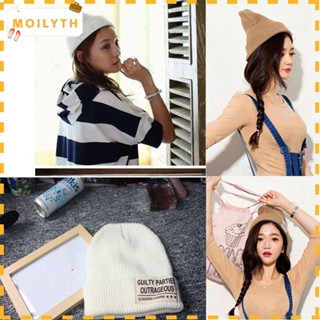 Moily หมวกบีนนี่ผ้าถักลําลองให้ความอบอุ่น 15 สีสําหรับผู้หญิงและผู้ชาย