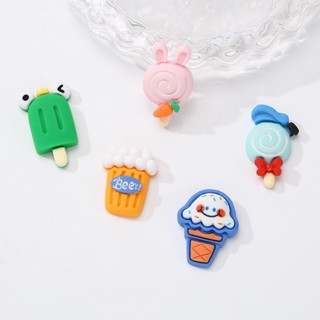 จี้รูปการ์ตูนไอศกรีม กระต่าย หมี Jibbits Crocs Pin Bunny Candy Jibits อุปกรณ์เสริม สําหรับตกแต่งรองเท้าเด็กผู้หญิง