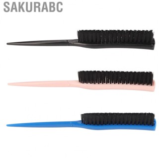 Sakurabc Hair Teasing Brush 3 Row Nylon Add Volume Ergonomic Portable Styling Rat Ta