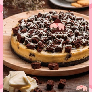 🎂BROWNIE CHEESECAKEชีสเค้ก ผสมบราวนี่ และ White Chocolate ส่งด่วนในวันด้วยLalamove เค้กวันเกิด