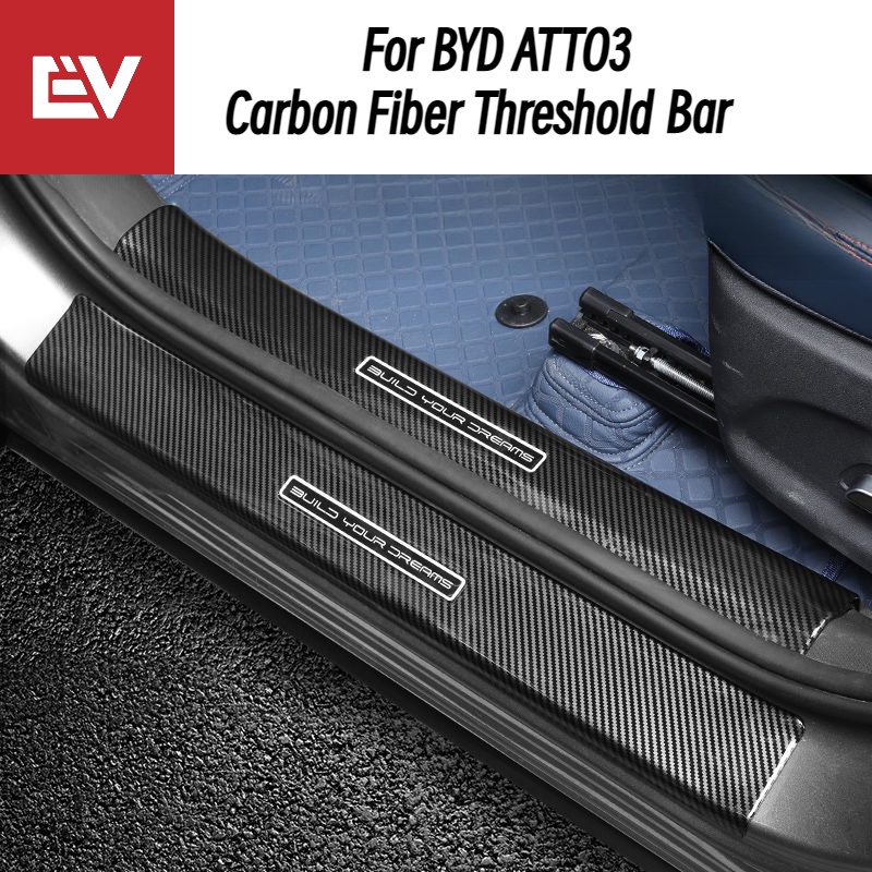 BYD [ATTO 3/ATTO 2/SEAL/Dolphin/Sealion 5/Sealion 6] เกณฑ์บาร์คาร์บอนไฟเบอร์ชุดรูปแบบพื้นผิว ABS สวมใส่-resist สติกเกอร์ติดตั้งง่าย