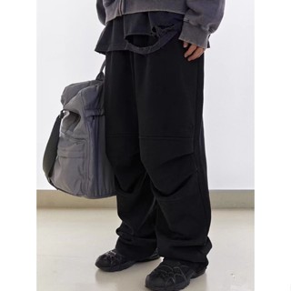 VHNY FAR ARCHIVE embroidered small label pleated drawstring sweatpants straight loose casual all-match vibe style pants for men