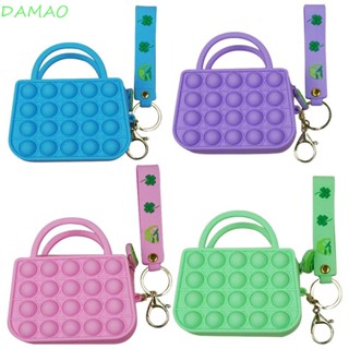 DAMAO กระเป๋าใส่เหรียญ ซิลิโคน สีพื้น ของเล่นบรรเทาความเครียด สําหรับเด็กผู้หญิง