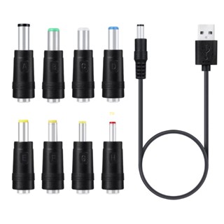 Yu สายชาร์จ USB 5V เป็น DC 5 5x2 1 มม. 3 5 มม. 4 0 มม. 4 8 มม. 6 4 มม. 5 5x2 5 มม. สําหรับพัดลม ลําโพง เราเตอร์ โคมไฟ LED 8