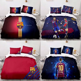 Qy Barcelona 3in1 ชุดเครื่องนอน ผ้าปูที่นอน ผ้าห่ม ผ้านวม หอพัก ซักทําความสะอาดได้ สะดวกสบาย สําหรับนักเรียน บ้าน