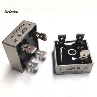 Turbobo KBPC5010 วงจรเรียงกระแสเต็มคลื่นแบบบริดจ์ 50 แอมป์ 1000 โวลต์ 50A เฟสเดียว กระจายความร้อน ไดโอดโลหะ สี่เหลี่ยม สําหรับวงจรเรียงกระแส