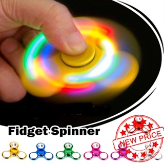 ของเล่น Fidget Spinner มีไฟ LED เรืองแสง บรรเทาความเครียด สําหรับเด็ก O9G6