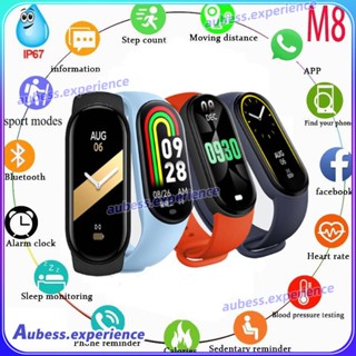 2023 M8 สมาร์ทวอทช์ Bluetooth Sports สร้อยข้อมือ Pedometer Heart Rate Monitoring Smart Reminder เตือนการนั่งเป็นเวลานาน ออกซิเจนในเลือด ผู้เชี่ยวชาญ