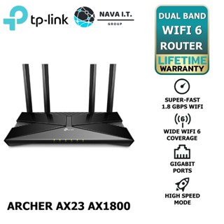 COINSคืน15%⚡FB9JMZV6⚡ TP-LINK ARCHER AX23 AX1800 DUAL-BAND WI-FI 6 (ไม่รองรับการใส่ซิม) รับประกันตลอดอายุการใช้งาน