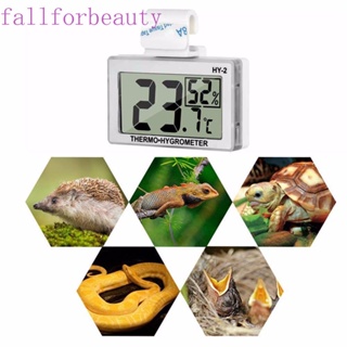 FALLFORBEAUTY เครื่องวัดอุณหภูมิ หน้าจอ LCD ดิจิทัล อิเล็กทรอนิกส์ สําหรับสัตว์เลื้อยคลาน ตู้ปลา สวนขวด เครื่องวัดความชื้นในตู้ปลา