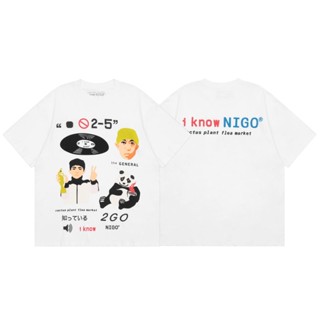 พร้อมส่ง เสื้อยืดแขนสั้น คอกลม ผ้าฝ้าย พิมพ์ลายตัวอักษร I Love Pandas ทรงหลวม ขนาดใหญ่ สไตล์ฮิปฮอป แฟชั่นฤดูร้อน สําหรับผู้ชาย และผู้หญิง