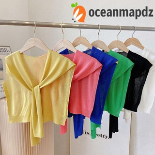 OCEANMAPDZ ผ้าคลุมไหล่ ผ้าพันคอ ผ้าถัก สีพื้น เข้ากับทุกการแต่งกาย สไตล์เกาหลี สําหรับผู้หญิง