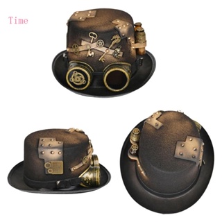 Time Steampunk หมวกชั้นนํา สไตล์โกธิค ฮาโลวีน สําหรับผู้ชาย