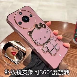 พร้อมส่ง เคสโทรศัพท์มือถือ ซิลิโคนนิ่ม กันกระแทก ลายการ์ตูนน่ารัก พร้อมกระจกแต่งหน้า สําหรับ Realme 11 Pro Plus 11 Pro+ 5G C53 NFC 2023