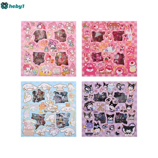 100pcs Sanrio สติกเกอร์ Kuromi Cinnamoroll Kawaii Emoji สติกเกอร์ DIY โน๊ตบุ๊คเคสโทรศัพท์ถ้วยตกแต่งสมุดภาพ heby1