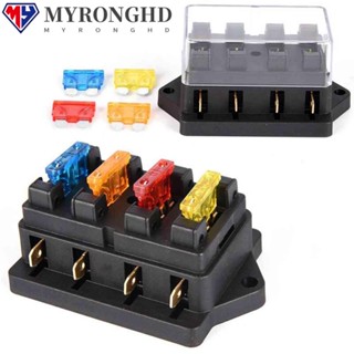 Myronghd ชุดกล่องฟิวส์ไฟเตือน LED 32V ขนาดกลาง อุปกรณ์เสริม สําหรับรถยนต์