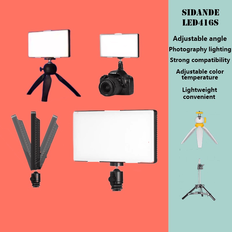Sidande ไฟ LED-416S ไฟถ่ายภาพบุคคล กล้องมือถือ ไฟถ่ายรูป มือถือ แสงนุ่ม เติมแสง สําหรับถ่ายทอดสด