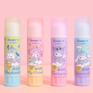 4 ชิ้น / เซต Sanrio ยูนิคอร์น Mymelody Kuromi Cinnamoroll Pochacco กาวแท่ง สําหรับโรงเรียน สํานักงาน จัดหา กาว DIY มือ ทํางาน สีพื้น กาวแท่ง DIY สมุด ของขวัญเด็ก