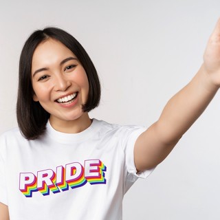 [COD]เสื้อยืด LGBTQ+  pride สนับสนุนความเท่าเทียม V2 สีขาวS-5XL