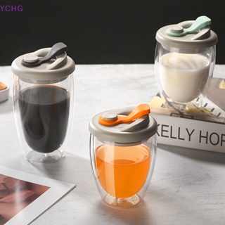 Ychg ใหม่ แก้วกาแฟซิลิกาเจล แบบสองชั้น กันรั่วซึม ขนาด 350 มล.