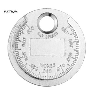 Sunfa เกจวัดช่องว่างหัวเทียน เหล็กอัลลอย รูปเหรียญ ขนาด 0.02 นิ้ว-0.1 นิ้ว