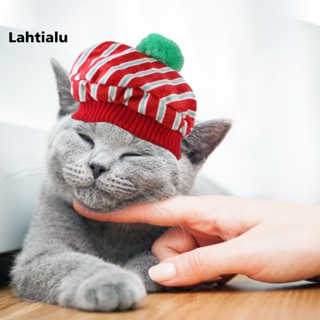 Lahtialu หมวกแก๊ป ลายทาง สีแดง สําหรับสัตว์เลี้ยง แมว