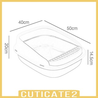 [Cuticate2] กระบะทรายแมว ทําความสะอาดง่าย พร้อมกล่องใส่ทราย ด้านข้างสูง สําหรับแมวในร่ม