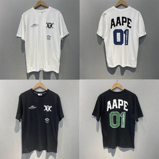  【พร้อมส่ง】AP เสื้อยืด แขนสั้น ผ้าฝ้าย พิมพ์ลายโมโนแกรม ape สําหรับผู้ชาย 1289