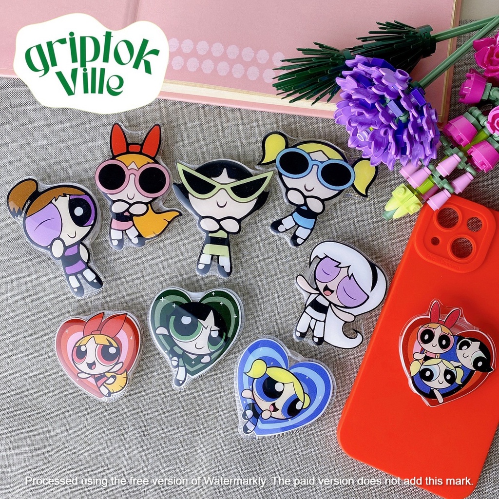 Griptok Acrylic PP5 พร้อมกาว Nano Gel ในตัว PopSocket กิ๊ฟต๊อก การ์ตูนติดหลังมือถือ กริ๊บต็อก