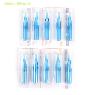 Goldensilver หัวฉีดสัก แบบใช้แล้วทิ้ง สีฟ้า 10 ชิ้น