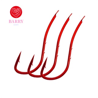 Barry ตะขอเหยื่อตกปลา แบบเหล็กคาร์บอน ก้านคู่ สีแดง สําหรับตกปลาคาร์พ 20 ชิ้น