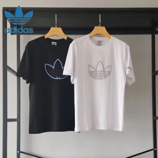 Adidas เสื้อยืดลําลอง ผ้าฝ้าย แขนสั้น คอกลม พลัสไซซ์ สําหรับคู่รัก