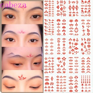 CABEZA สติกเกอร์รอยสักชั่วคราว ลายดอกไม้ สีแดง กันน้ํา สไตล์ฮั่นฝู สําหรับผู้หญิง 30 แผ่น ต่อชุด