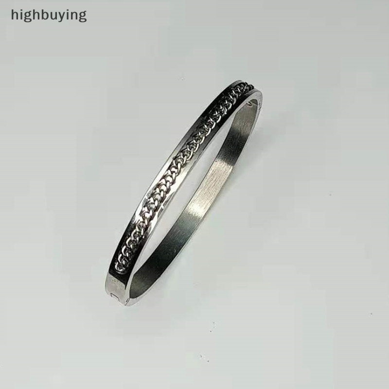 [highbuying] แฟชั่น เรียบง่าย ไทเทเนียม เหล็ก ยิปโซ กําไลข้อมือ ไม่จางหาย แสง อารมณ์ เต็มรูปแบบ เพชร สร้อยข้อมือ สําหรับผู้หญิง เครื่องประดับ ใหม่ พร้อมส่ง
