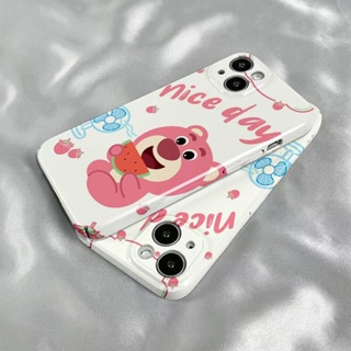 เคสโทรศัพท์มือถือ ลายหมีสตรอเบอร์รี่น่ารัก รวมทุกอย่าง สําหรับ Apple Iphone 714pro Max 8p 11 13 FXND