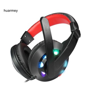 Huarmey A65 หูฟังเล่นเกม แบบใช้สาย ขนาดเล็ก เรืองแสง สําหรับคอมพิวเตอร์