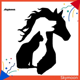 Skym* สติกเกอร์ ลายม้า สุนัข แมว น่ารัก สําหรับติดตกแต่งหน้าต่างรถยนต์ แล็ปท็อป รถบรรทุก รถจักรยานยนต์