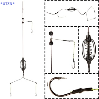 Utzn&gt; ใหม่ ชุดกรงสปริงเหยื่อตกปลา สีดํา สําหรับตกปลาคาร์พ 1 ชิ้น