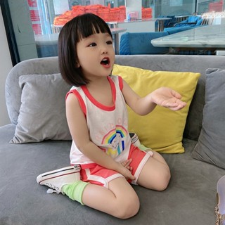 ชุดเสื้อกั๊กสำหรับเด็กแบบใหม่สำหรับฤดูร้อนชุดแฟชั่นลำลองสำหรับเด็กผู้ชายและเด็กผู้หญิง