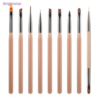 Brightstar 1 ชิ้น Paing อะคริลิค UV Liner Striping เล็บวาดภาพแปรงปากกาเจลเคล็ดลับใหม่