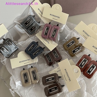 Alittlesearch11 กิ๊บติดผม ทรงเรขาคณิต สีแคนดี้ สไตล์เกาหลี สําหรับผู้หญิง 2 ชิ้น