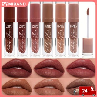 พร้อมส่ง Ushas New Velvet Lipstick Lip Gloss Non-stick Cup Liquid 6 Color Matte Long-last Color Lip Glaze Set Lip Makeup Students Summer