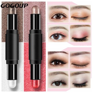 Gogoup อายแชโดว์ แท่งเครื่องสําอาง กันน้ํา เม็ดสีสูง หัวคู่