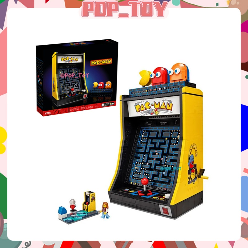 MOC 10323 ผู้เชี่ยวชาญด้านผู้สร้าง Pac-man Arcade การก่อสร้างตึก เกมคอนโซล DIY ประกอบชุดตกแต่งของขวัญของเล่นความยากสูง