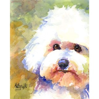 ภาพวาดสีน้ํา Bichon Frise Art Print Bichon Frise Gifts จากภาพระบายสีน้ํา โดย Ron Krajewski ลงนามในขนาด X นิ้ว และ X นิ้ว จํานวน 1 ชิ้น