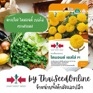 GGEW เมล็ดพันธุ์ ดาวเรืองกระถาง ไดมอนด์ เยลโล่ 20เมล็ด ตราศรแดง Yellow Potted Marigold